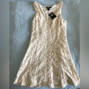 Forever 21 Cream Colored Lace Mini Dress
